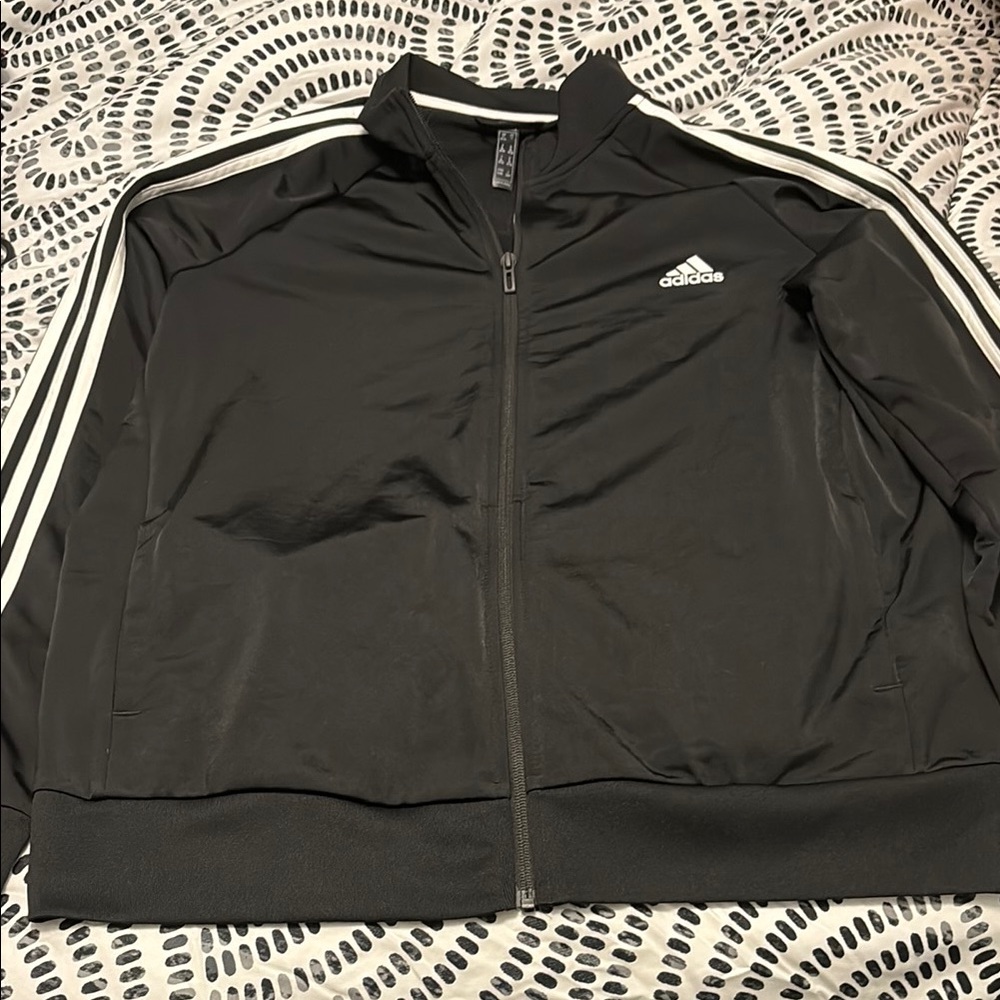 Adidas Men's Black Windbreaker Jacket
